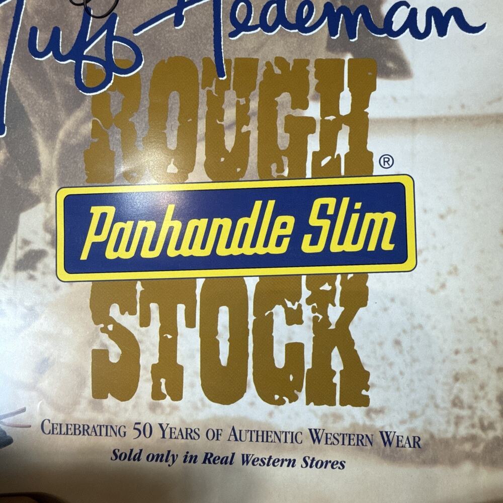 Tuff Hedeman Autographed Poster 1995 PBR Panhandle Slim Rough Stock 26" x 18" - Picture 5 of 9